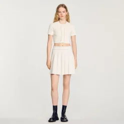 Femme SANDRO Jupe En Maille Pointelle