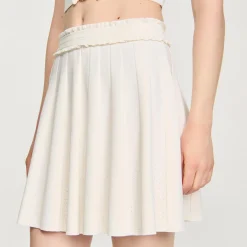 Femme SANDRO Jupe En Maille Pointelle