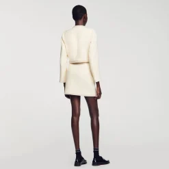 Femme SANDRO Jupe En Tweed Perlée