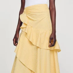 Femme SANDRO Jupe Longue Asymétrique