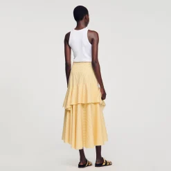Femme SANDRO Jupe Longue Asymétrique
