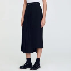 Femme SANDRO Jupe Longue Asymétrique