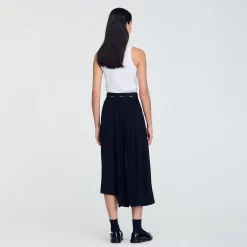 Femme SANDRO Jupe Longue Asymétrique