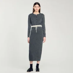 Femme SANDRO Jupe Longue Double Ceinture