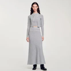 Femme SANDRO Jupe Longue En Laine