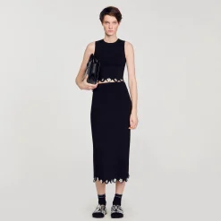 Femme SANDRO Jupe Longue En Maille