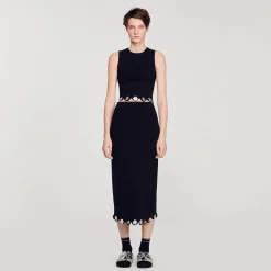 Femme SANDRO Jupe Longue En Maille
