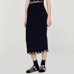 Femme SANDRO Jupe Longue En Maille