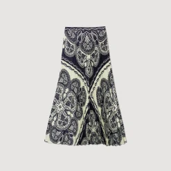 Femme SANDRO Jupe Longue Fluide à Imprimé Bandana