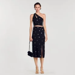 Femme SANDRO Jupe Midi En Maille
