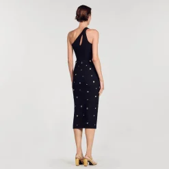 Femme SANDRO Jupe Midi En Maille