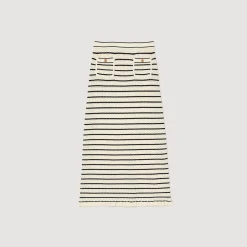 Femme SANDRO Jupe Midi En Maille Rayée