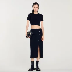 Femme SANDRO Jupe Midi En Tweed
