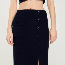 Femme SANDRO Jupe Midi En Tweed