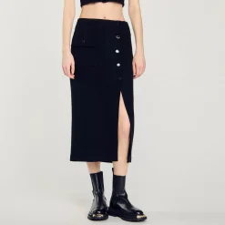 Femme SANDRO Jupe Midi En Tweed