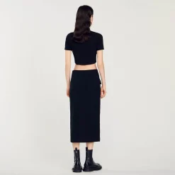 Femme SANDRO Jupe Midi En Tweed