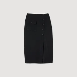 Femme SANDRO Jupe Midi En Tweed