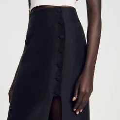 Femme SANDRO Jupe Midi Fendue