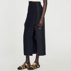Femme SANDRO Jupe Midi Fendue