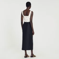 Femme SANDRO Jupe Midi Fendue