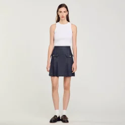 Femme SANDRO Jupe Plissée En Jean