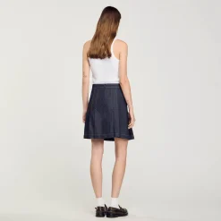 Femme SANDRO Jupe Plissée En Jean