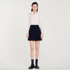 Femme SANDRO Jupe Plissée En Tweed