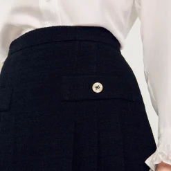 Femme SANDRO Jupe Plissée En Tweed