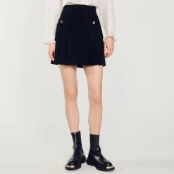 Femme SANDRO Jupe Plissée En Tweed