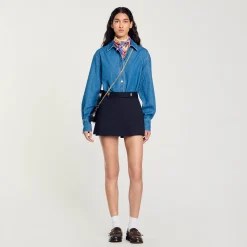 Femme SANDRO Jupe Short à Passants Fantaisie