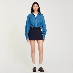 Femme SANDRO Jupe Short à Passants Fantaisie