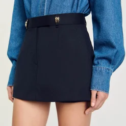 Femme SANDRO Jupe Short à Passants Fantaisie