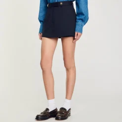 Femme SANDRO Jupe Short à Passants Fantaisie