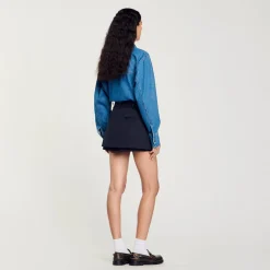 Femme SANDRO Jupe Short à Passants Fantaisie