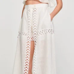 Femme SANDRO Jupe Short Longue En Lin Mélangé