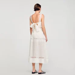 Femme SANDRO Jupe Short Longue En Lin Mélangé