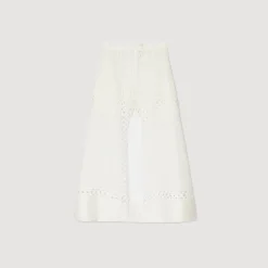 Femme SANDRO Jupe Short Longue En Lin Mélangé