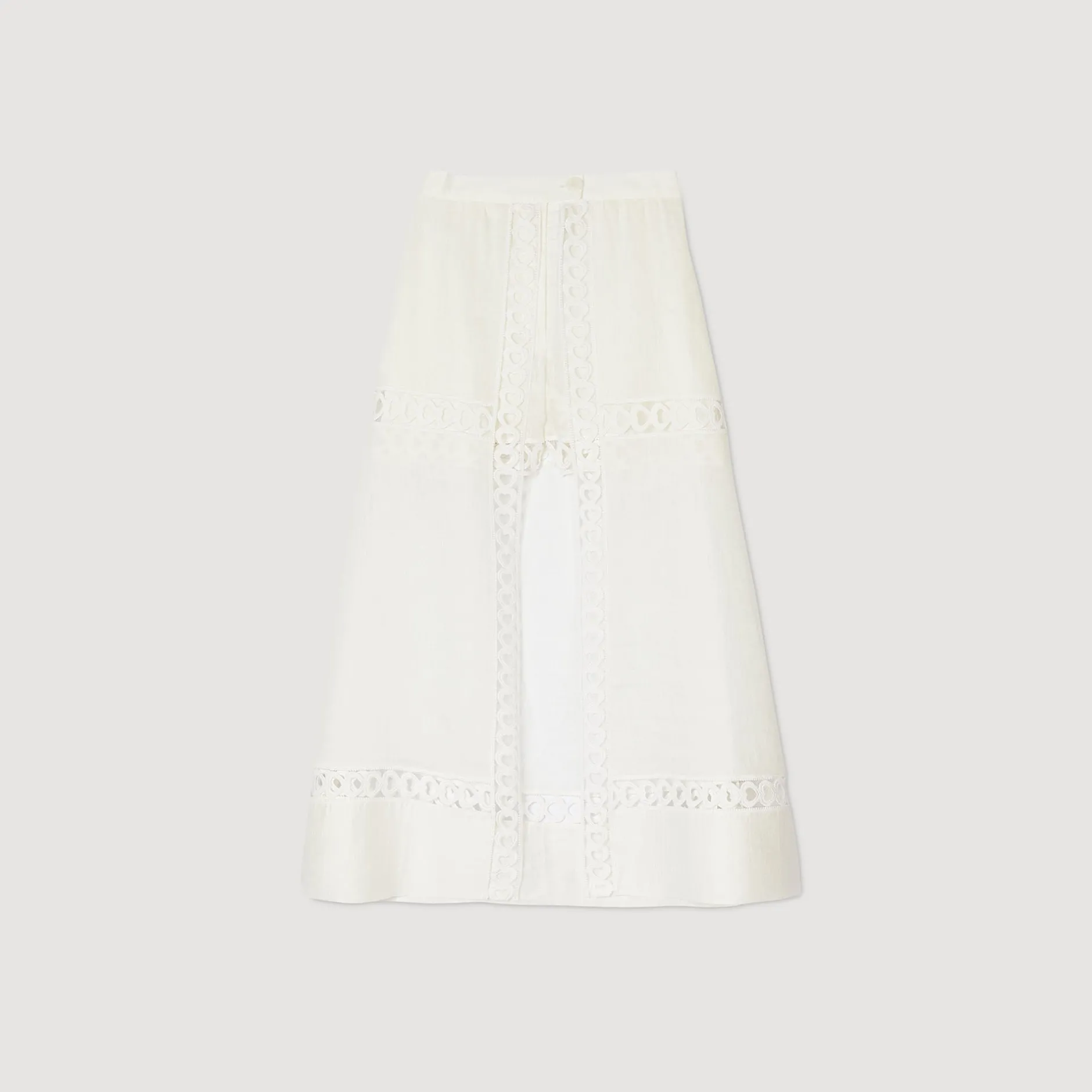 Femme SANDRO Jupe Short Longue En Lin Mélangé