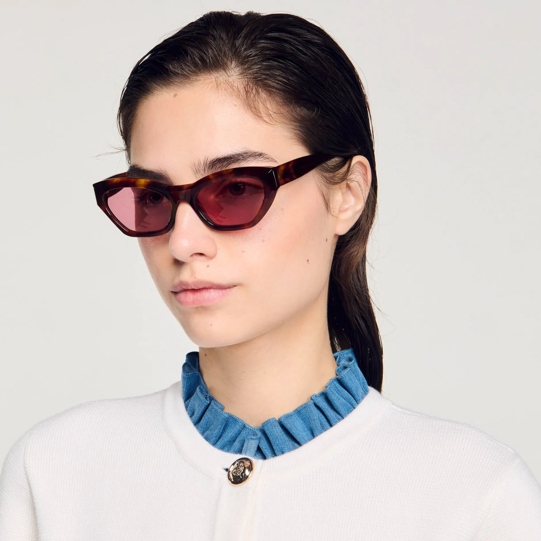 Femme SANDRO Lunettes De Soleil Ovales