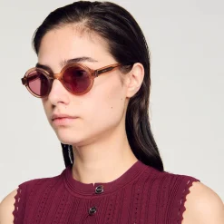 Femme SANDRO Lunettes De Soleil Rondes