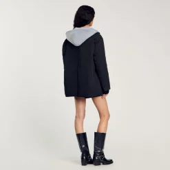 Femme SANDRO Manteau à Capuche Contrastée