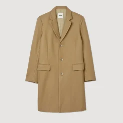 Homme SANDRO Manteau En Drap De Laine