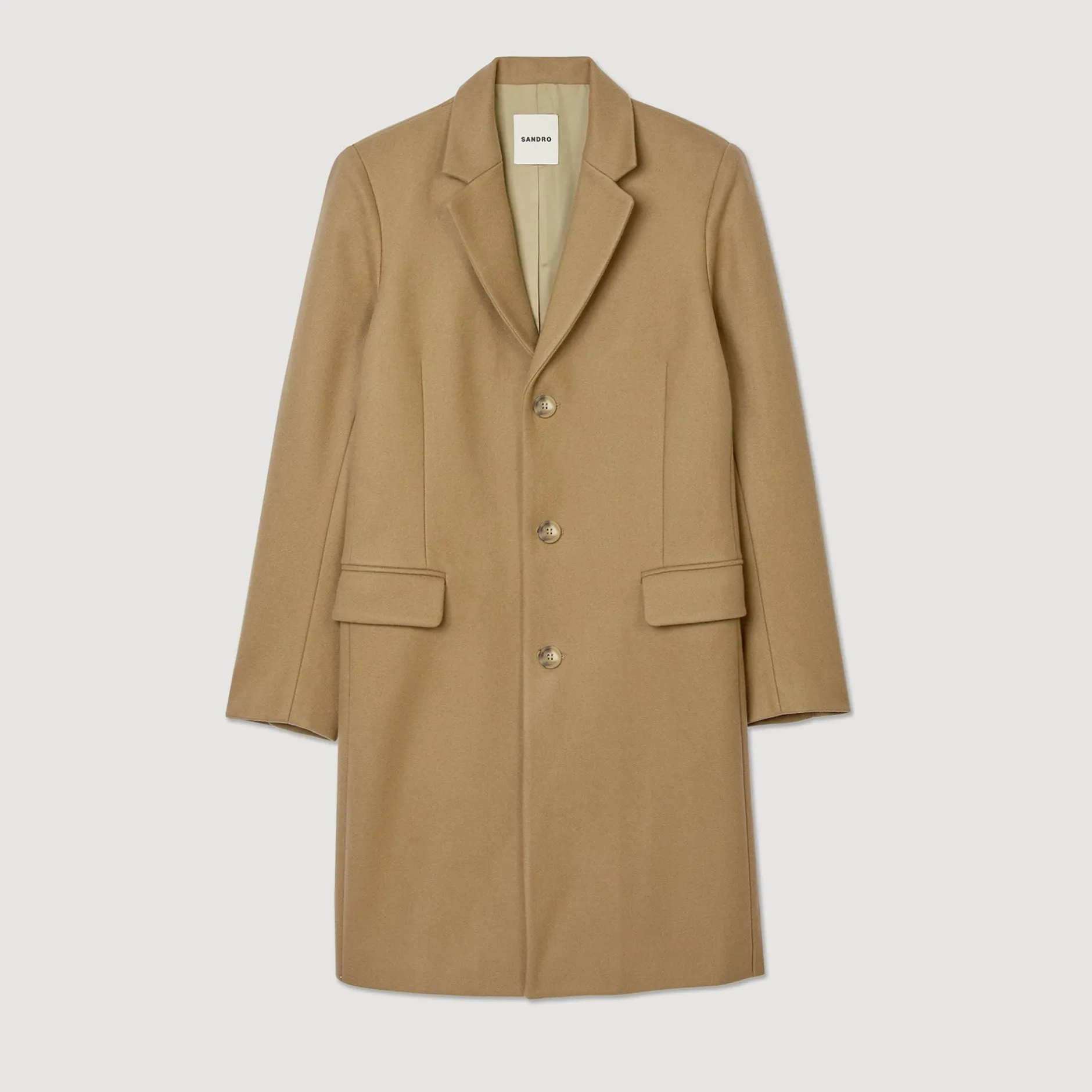 Homme SANDRO Manteau En Drap De Laine