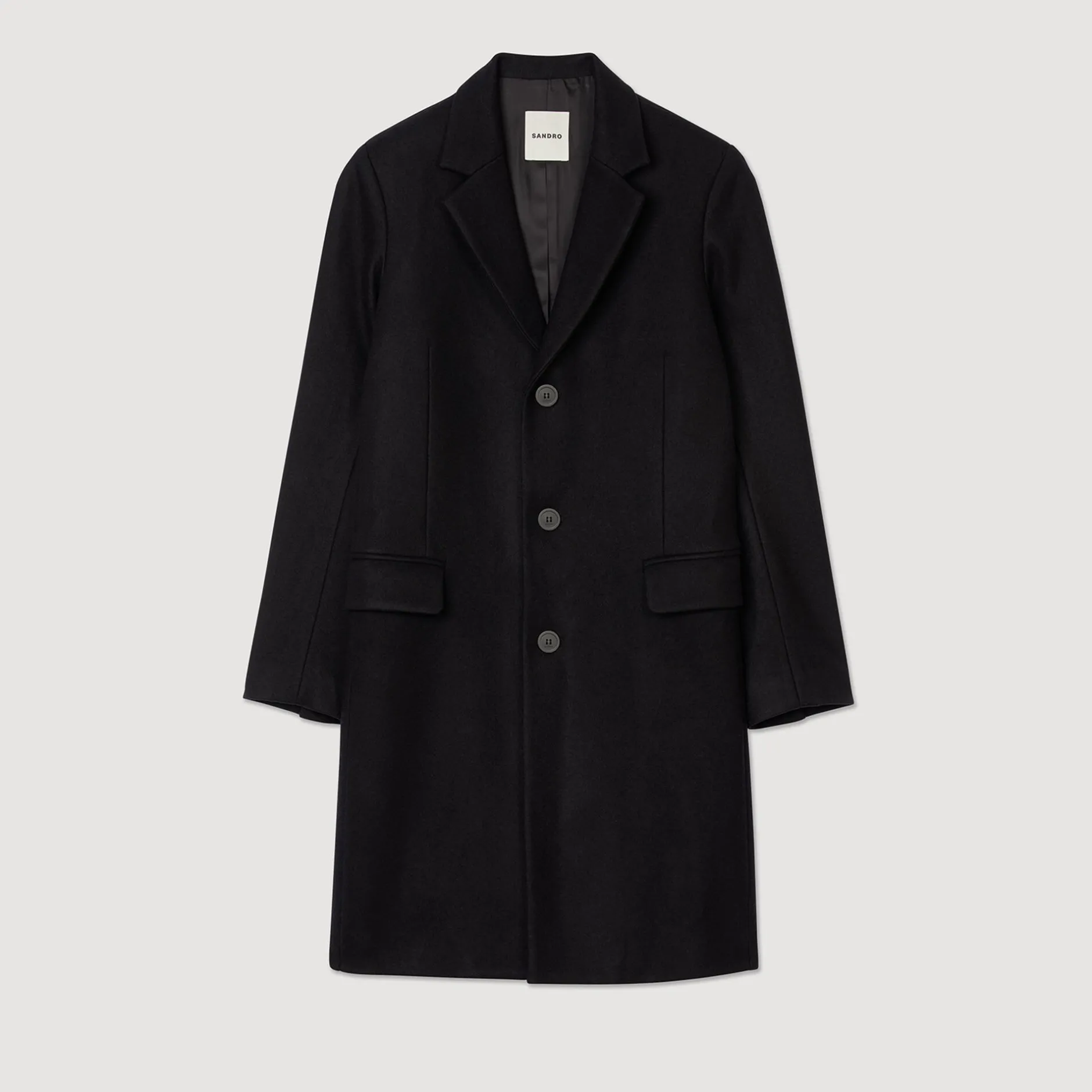 Homme SANDRO Manteau En Drap De Laine