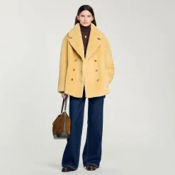 Femme SANDRO Manteau En Fausse Fourrure