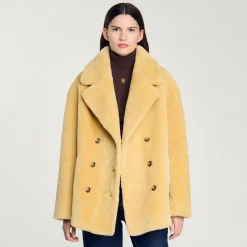 Femme SANDRO Manteau En Fausse Fourrure