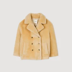 Femme SANDRO Manteau En Fausse Fourrure
