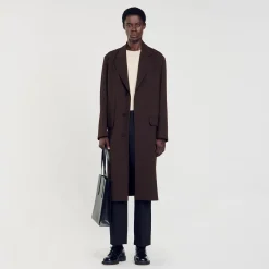 Homme SANDRO Manteau En Laine