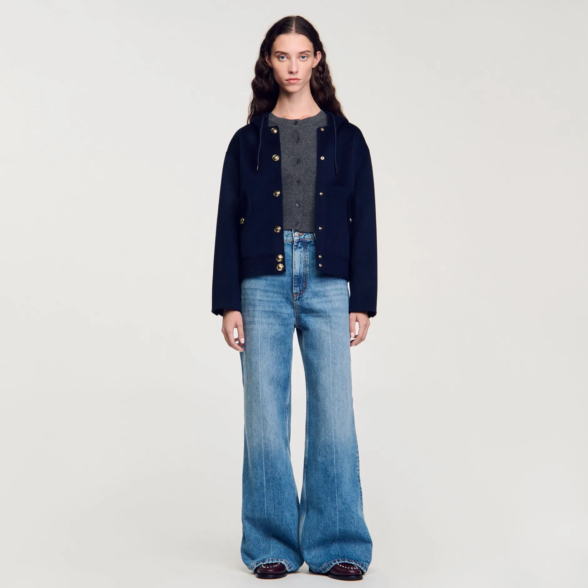 Femme SANDRO Manteau En Laine Double Face