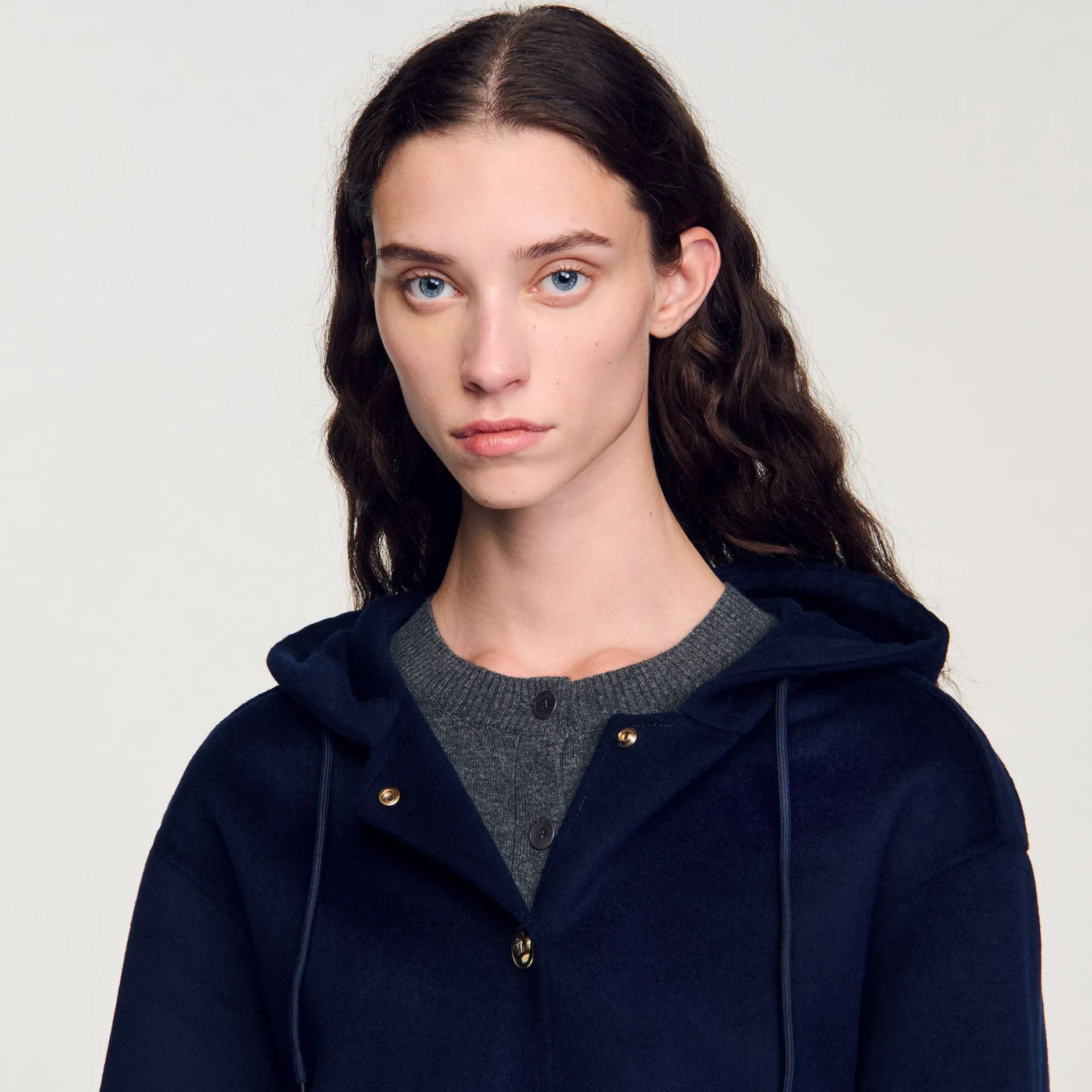 Femme SANDRO Manteau En Laine Double Face